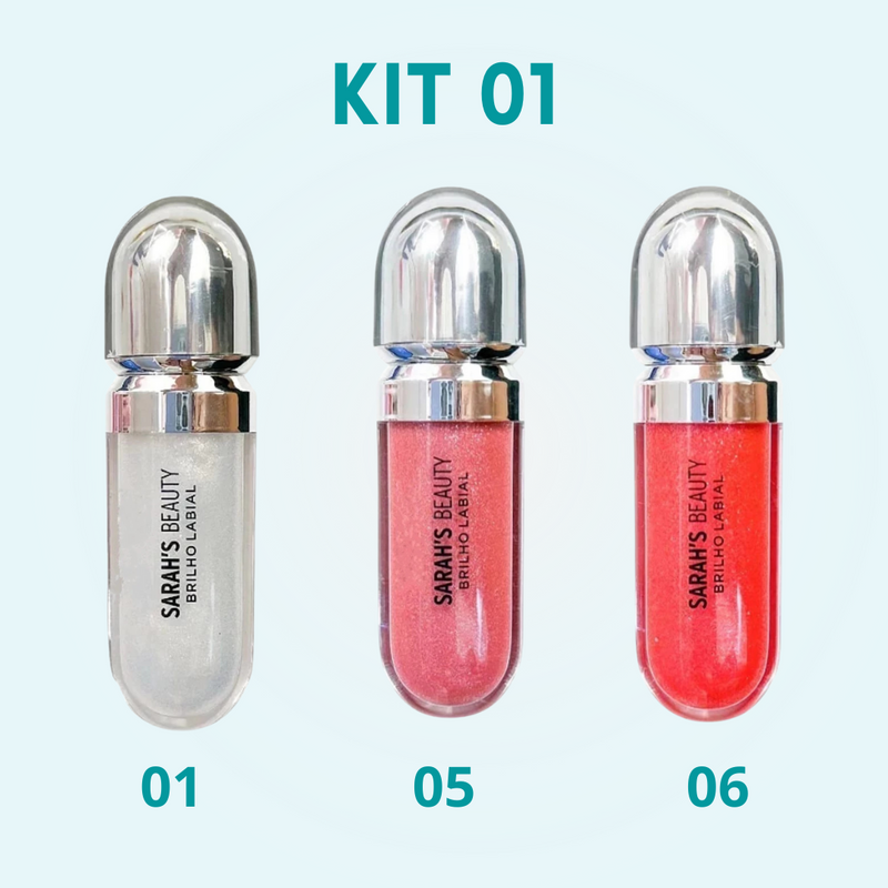 LipGloss - Kit com 3 Unidades
