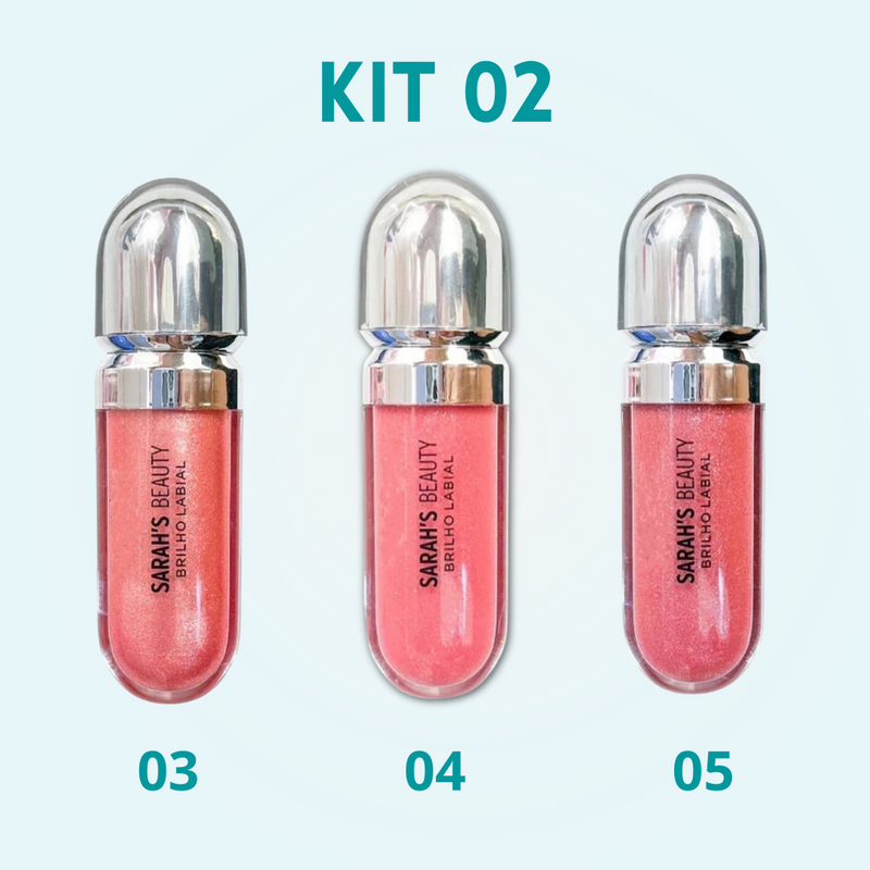 LipGloss - Kit com 3 Unidades