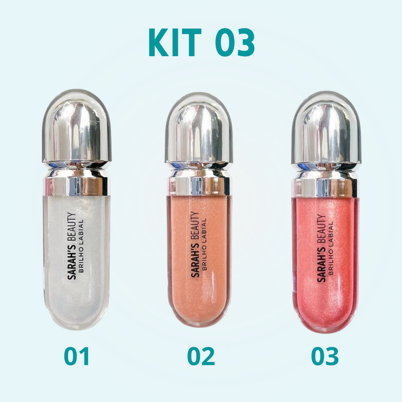 LipGloss - Kit com 3 Unidades