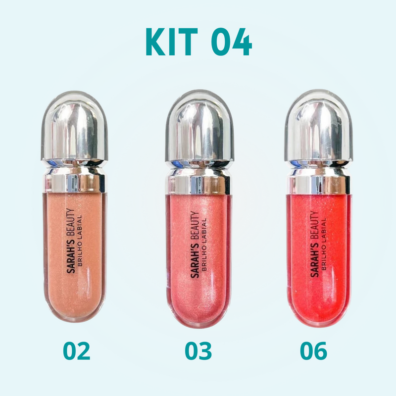 LipGloss - Kit com 3 Unidades